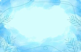 淡蓝梦幻背景带植物元素