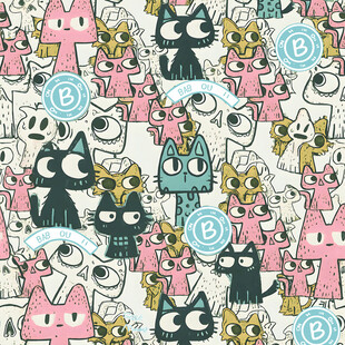 可爱猫咪图案背景