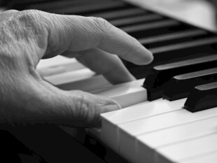 手指在黑白琴键上舞动