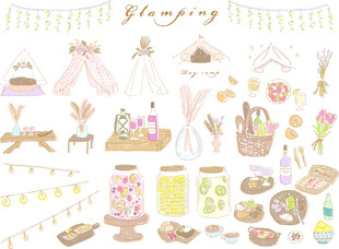 甜美派对装饰元素集合