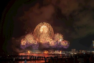 夜空中绚烂的烟花绽放