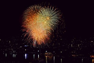 夜空中绚烂的烟花绽放