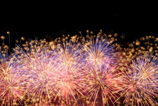 绚丽烟花绽放夜空