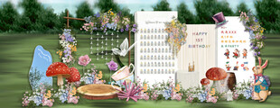 草坪户外爱丽丝生日婚礼迎宾区