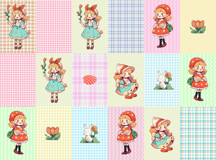 可爱卡通女孩图案集合