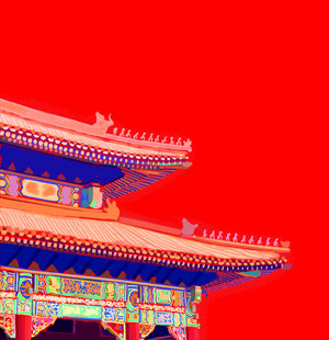 中式古建筑屋顶特写