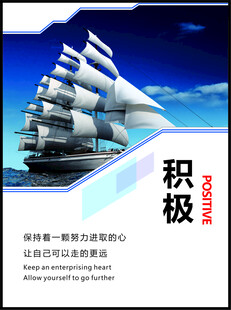 积极进取帆船励志海报