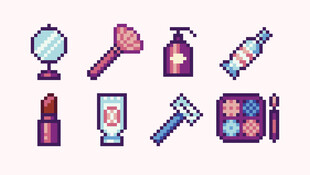 像素风美妆及护理用品