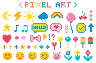 像素艺术多彩图案集合