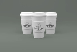 白色咖啡纸杯展示