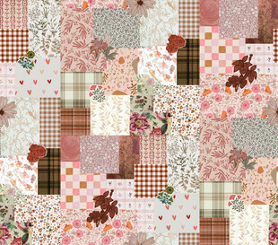 粉色系拼贴风图案素材