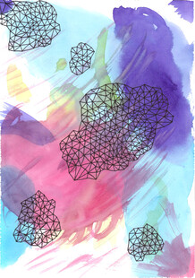 梦幻水彩豹纹图案背景