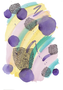 抽象多彩几何水彩图案