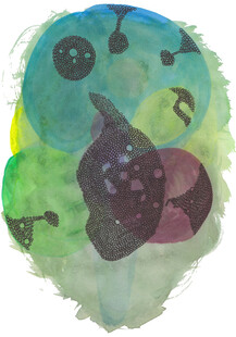 抽象水彩蔬果图案