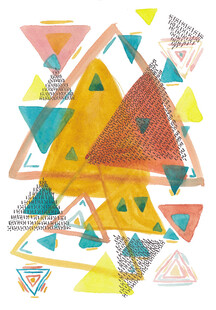 多彩几何图形抽象艺术画面