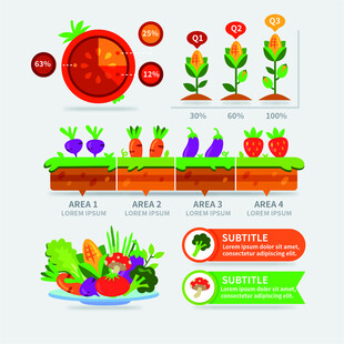 花卉信息图表元素集合