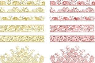 复古花纹边框图案集合