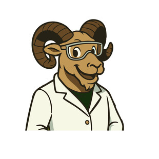 戴眼镜的公羊科学家