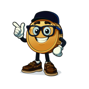 卡通笑脸硬币形象