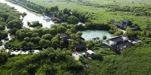 水乡田园风光俯瞰图