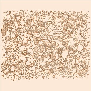 手绘花卉植物图案背景