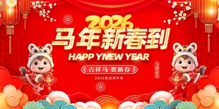 马年新春喜庆装饰场景