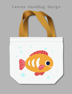 卡通小鱼帆布包设计图