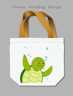 卡通海龟帆布袋设计图案