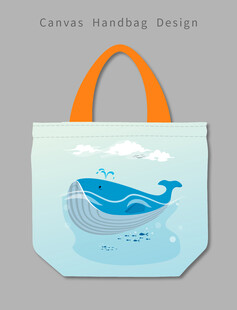 鲸鱼图案手提袋设计