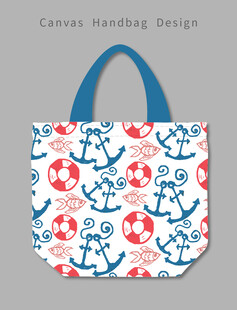 海洋风锚图案手提袋设计