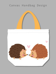 刺猬图案手提袋