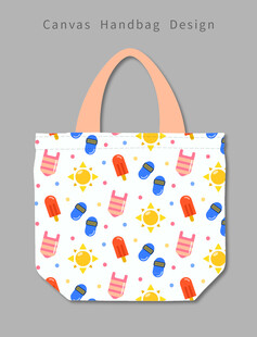 多彩图案手提包设计