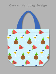 水果图案手提帆布袋设计