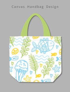 海洋风手绘帆布手提袋