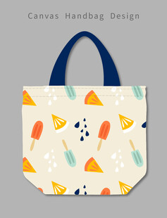 多彩几何图案手提袋设计