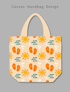 手绘图案帆布手提袋设计