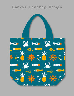 卡通图案手提帆布包设计