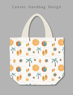 热带风印花帆布手提袋
