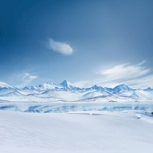 壮丽雪山雪景风光