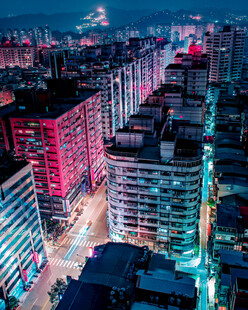 璀璨都市夜景俯瞰图