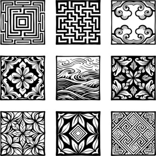 传统几何花纹图案集合