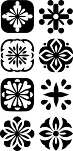 日式传统黑白花纹图案