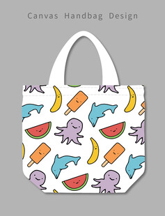 卡通图案帆布手提袋