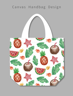 水果图案帆布手提袋设计