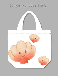 可爱云朵图案手提帆布袋