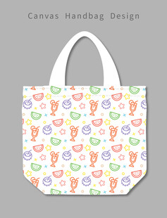 多彩猫咪图案手提袋设计