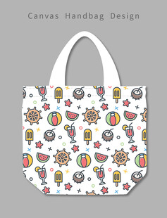 卡通图案手提帆布包设计