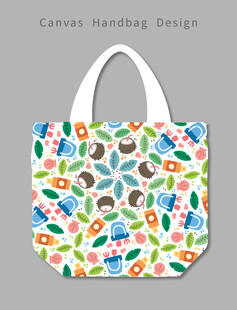 多彩花卉图案手提包设计