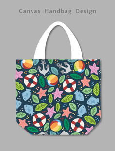 多彩水果星星印花手提袋