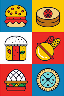 多样美食图标集合